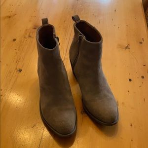 Taupe suede booties